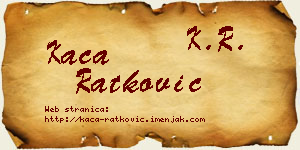 Kaća Ratković vizit kartica